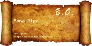 Bana Olga névjegykártya